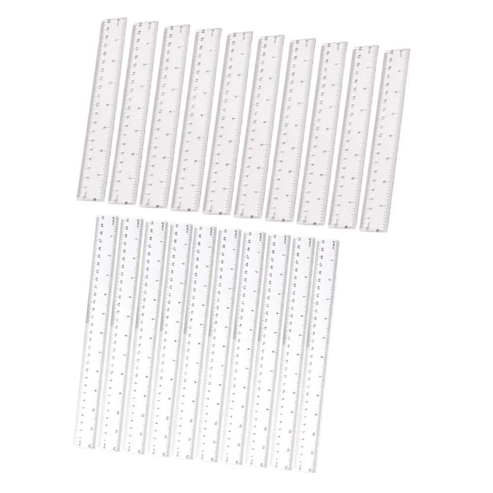 

20pcs Transparent Ruler Practical Plastic Measurement Tool Creative Straight Ruler Drawing Rule School Office Supplies for