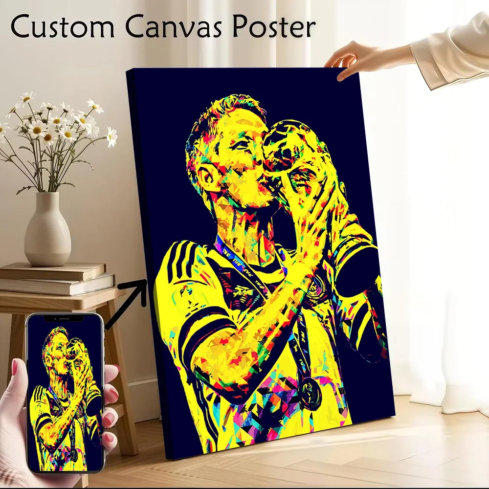 Pôster artístico personalizável de Bastian Schweinsteiger, pintura em tela impressa para quadros, arte de parede, decoração de interiores