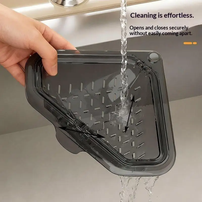 Kitchen Sink Corner Drain Strainer Basket Durable Plastic Fast Draining Easy Clean for Apartment Small Kitchen Sink Accessories
