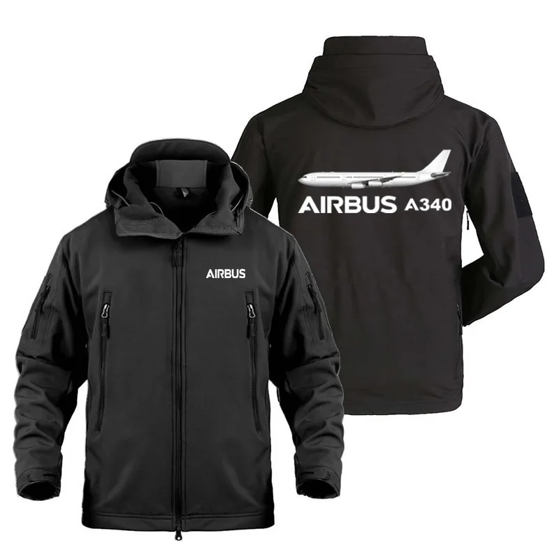 Multiple Pockets The Airbus A340 Tactical Shark Skin Aviation Pilots Fleece Warm SoftShell Outdoor Military Men's Coats Jackets