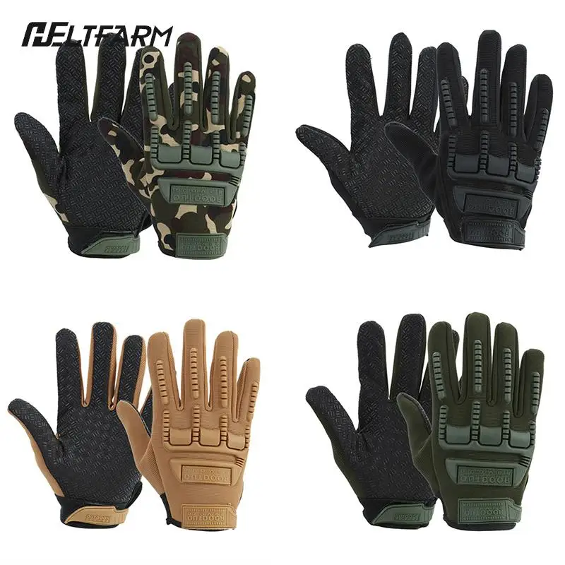 

Outdoor Camouflage Gloves Paintball Soldier Combat Police Anti-Skid Bicycle Full Finger Gloves Men Gloves