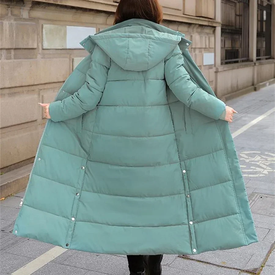 

Casual Overcoats Snow Wear Hooded Long Parkas Cold Outwears Tops Korean Warm Thick Sobretudos Winter Cotton Padded Coats Women