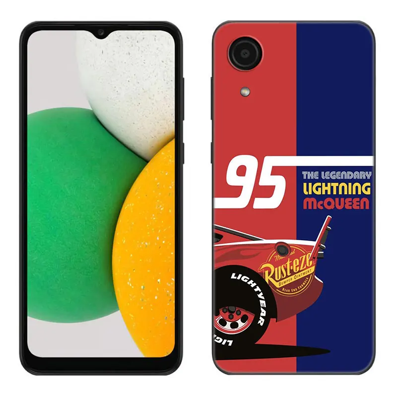 Cars Lightning M-McQueen 95 Black Phone Case For Samsung Galaxy A01 A03 Core A04 E A02 A05 A10 A20 A21 A30 A50 S A6 A8 + A7 2018