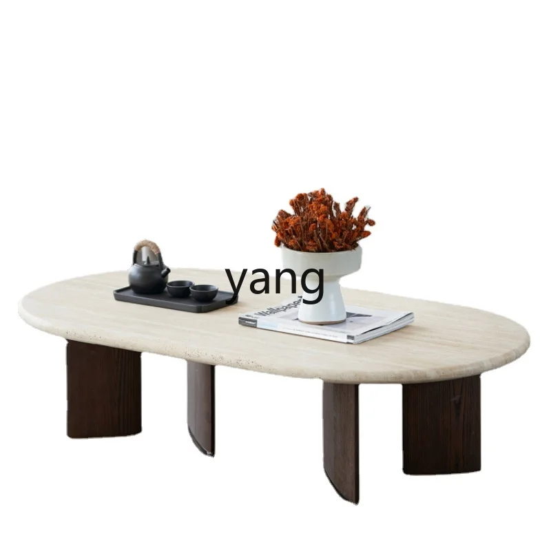 

LMM Coffee Table Original Home Living Room Simple Cave Stone Square round Corner Tea Table