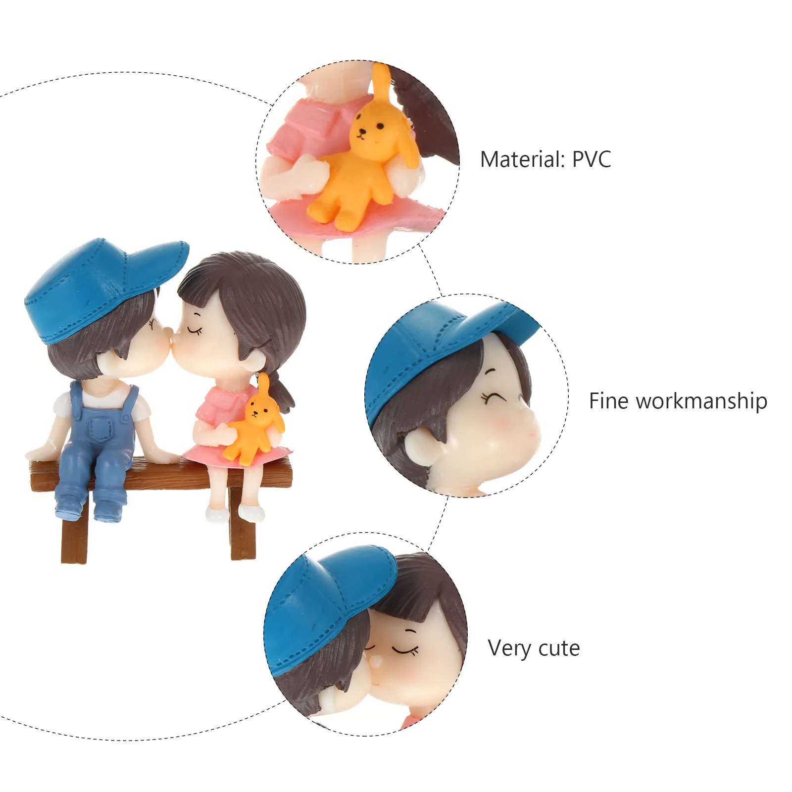 

1Pair PVC Lovers Figure Elegant Couple Design Wedding Car Desktop Ornament Home Decoration Anniversary Valentine's Gift