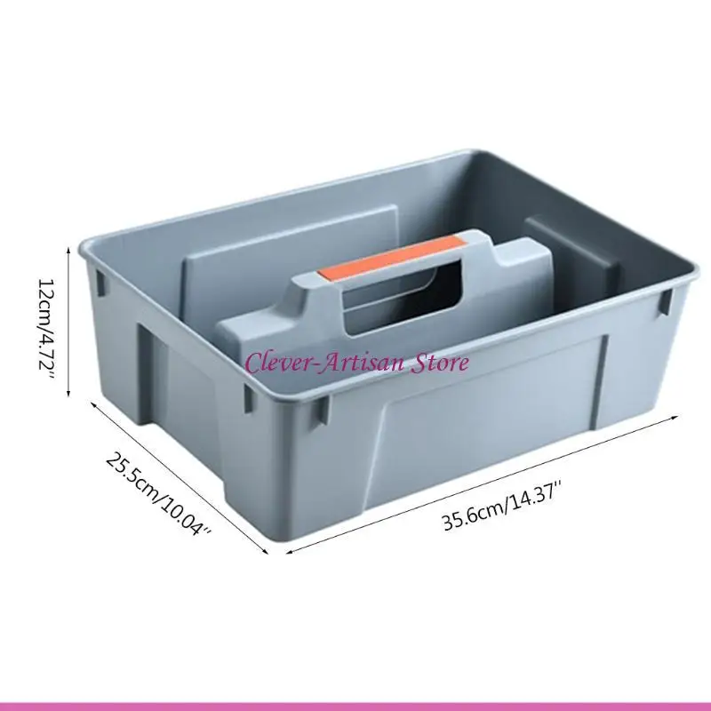 E06B 2 Dividers Tool Storage Box Portable Plastic Hardware Toolbox with Handle for Home Kitchen Living Room