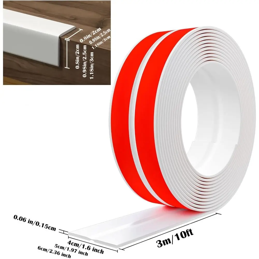 Moldura de esquina Flexible de alta calidad, Protector de esquina de pared autoadhesivo, protectores de bordes de 3m, tira de transición interior para encimera
