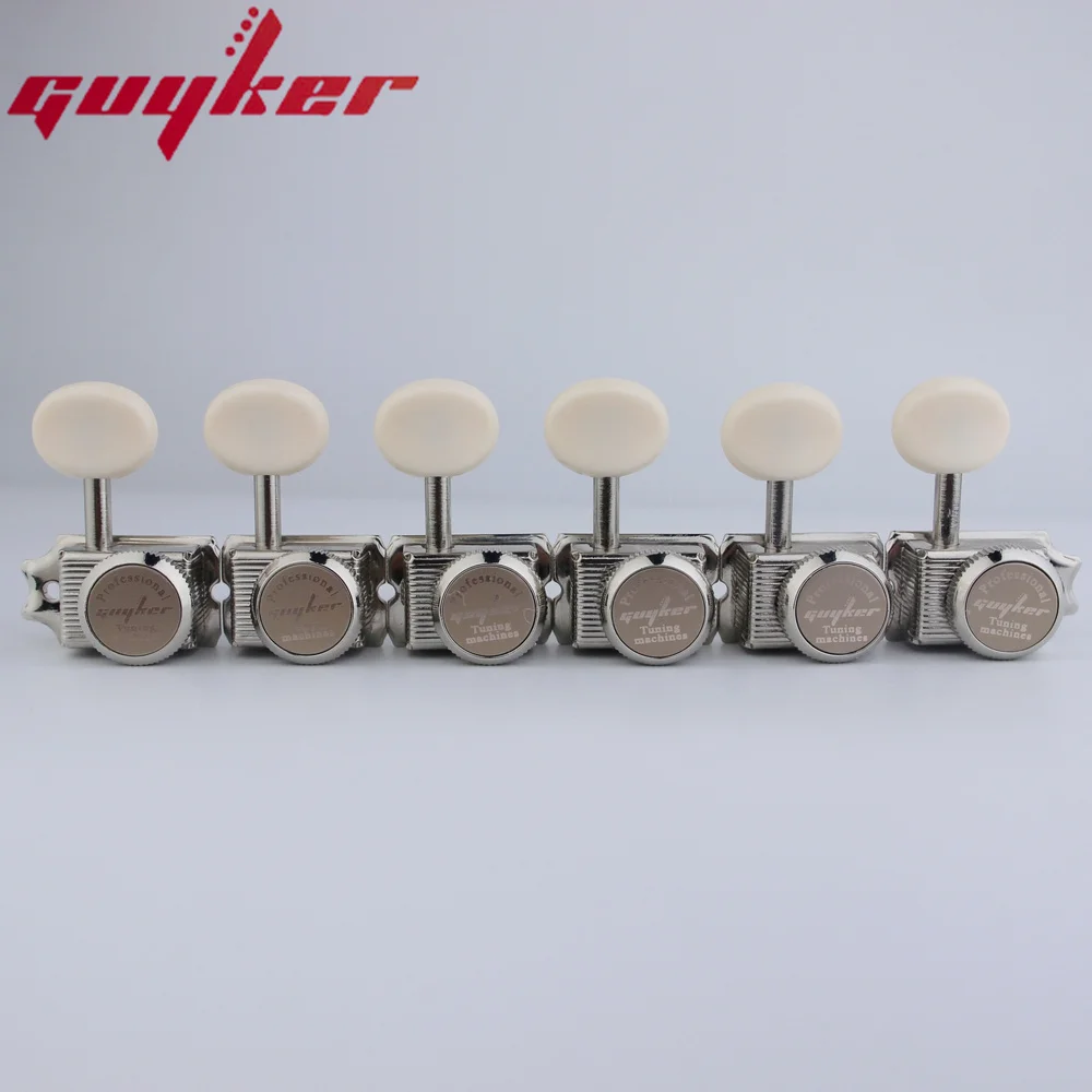 GUYKER Cream Handle String Tuners Electric Guitar Vintage Nickel Gold Machine Heads Tuners For ST TL Guitar Tuning Pegs