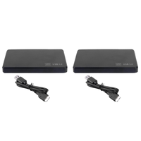 AB51 2pcs 2.5In SATA to USB 3.0 Solid State Enclosure Mobile Hard Disk Cassette with USB3.0/2.0 Cable for HDD SSD External