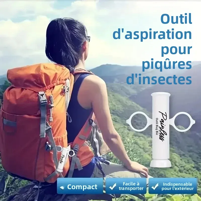Extracteur de venin par aspiration pour piqûres d'insectes, aspirateur de piqûres pour abeilles, guêpes, moustiques, outil de survie d'urgence pour les premiers secours en extérieur