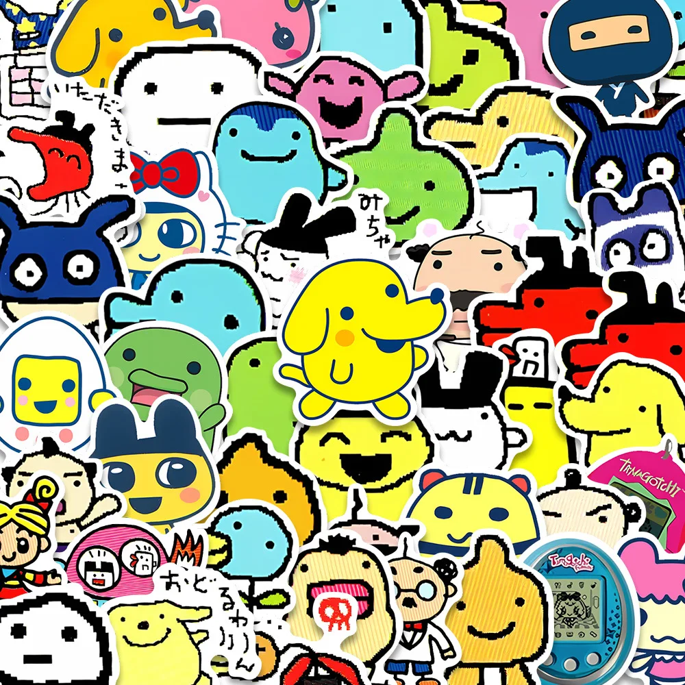 50Pcs Cartoon Tamagotchi Stickers DIY Stickers Scrapbooking Phone Luggage Skateboard Vinyl Waterproof Graffiti Decals