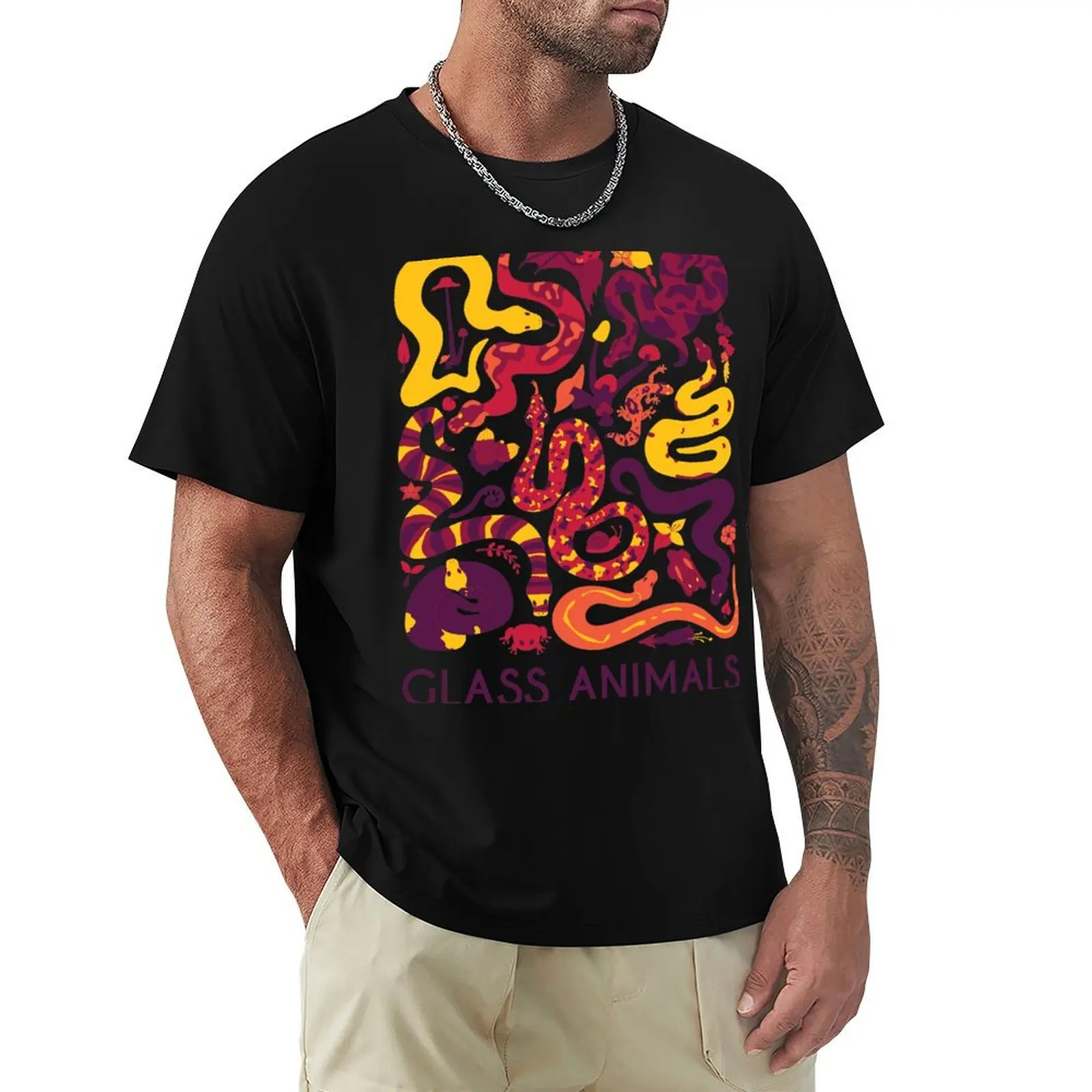 

Black Mambo style T-Shirt animal prinfor boys gifts for boyfriend Clothing men graphic t shirts