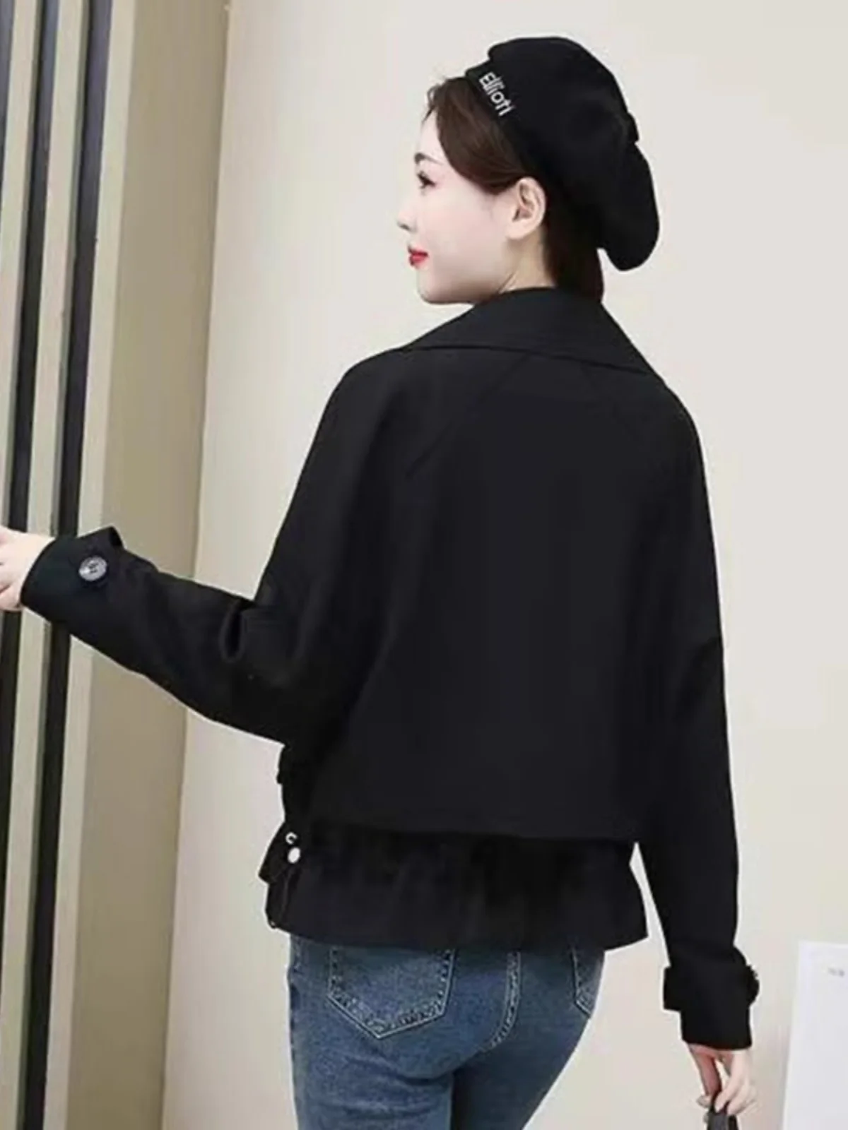 ort Double-Breasted Coat for Women Spring Autumn New Sle Ele Personali Top Selling Point Blanket Coat