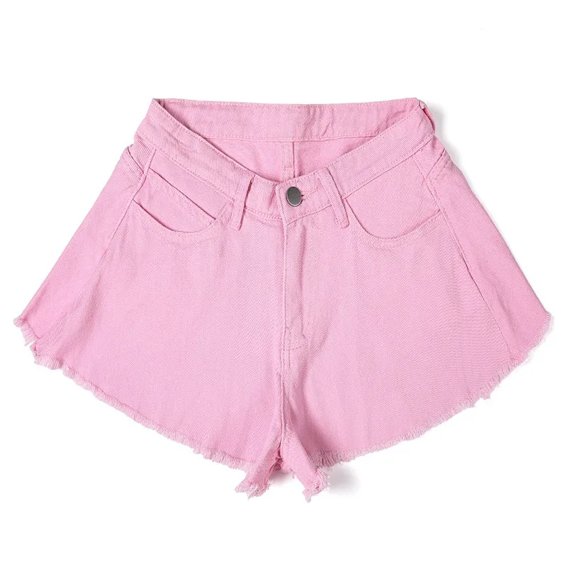 2022 Summer High Quality Sexy Women's Denim Shorts in Europe and America Three Color Hot Pants New Solid Loose Casual Shorts
