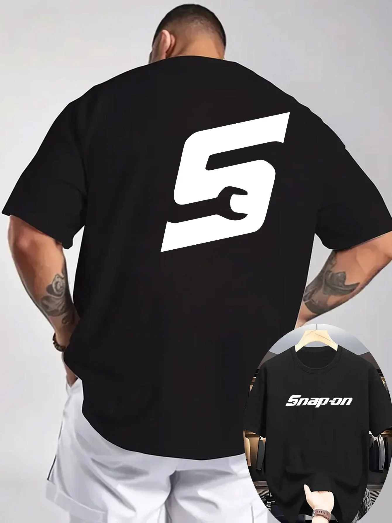 

‌Snap-on T-Shirt Men Women Pure Cotton Tees Short Sleeve Vintage Men's T-shirt Y2k Tops Unisex Streetwear Summer New Clothing