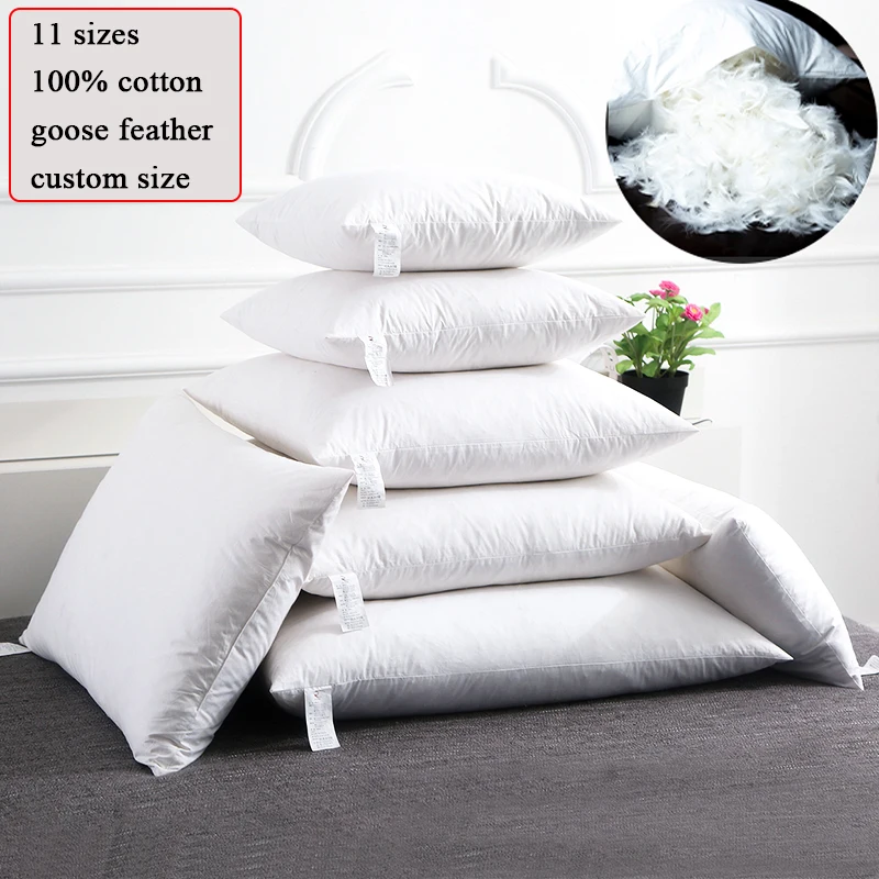 30*50 50*70 45*45 50*50cm 100% Cotton Goose Down Feather Big Long Sofa Body Waist Backrest Chair Sitting Cushion Padding Pillow