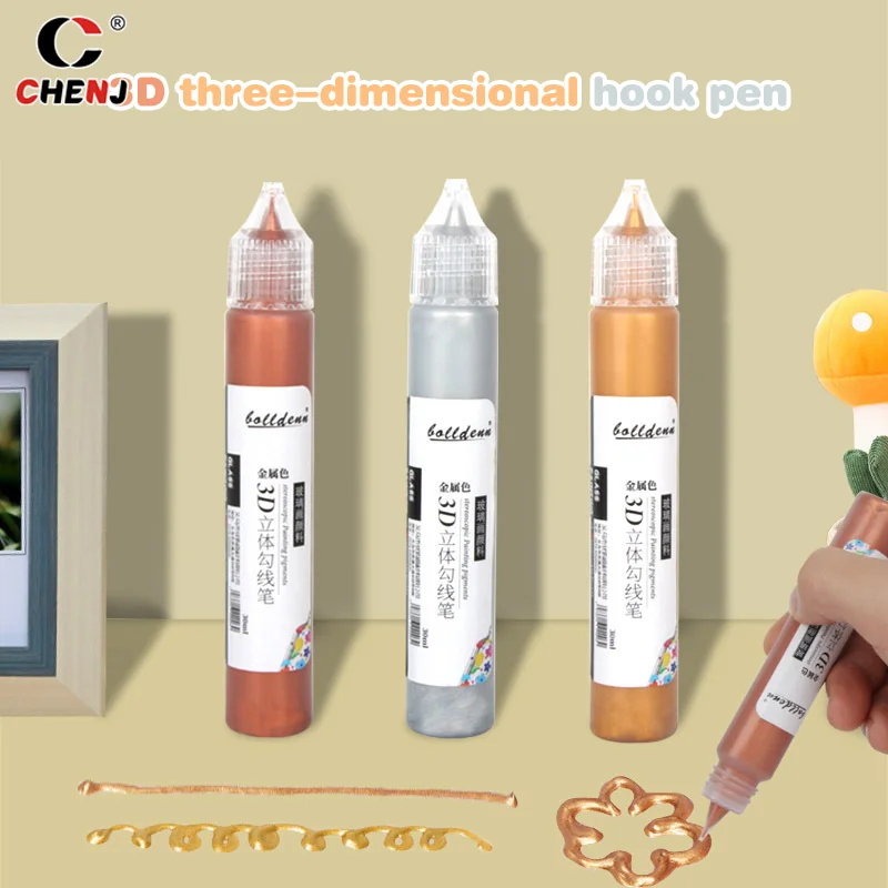 Cat kaca noda, 10/30ml tahan matahari kaca cat akrilik 3D kait pena tahan air cat kaca perlengkapan seni Aquarela