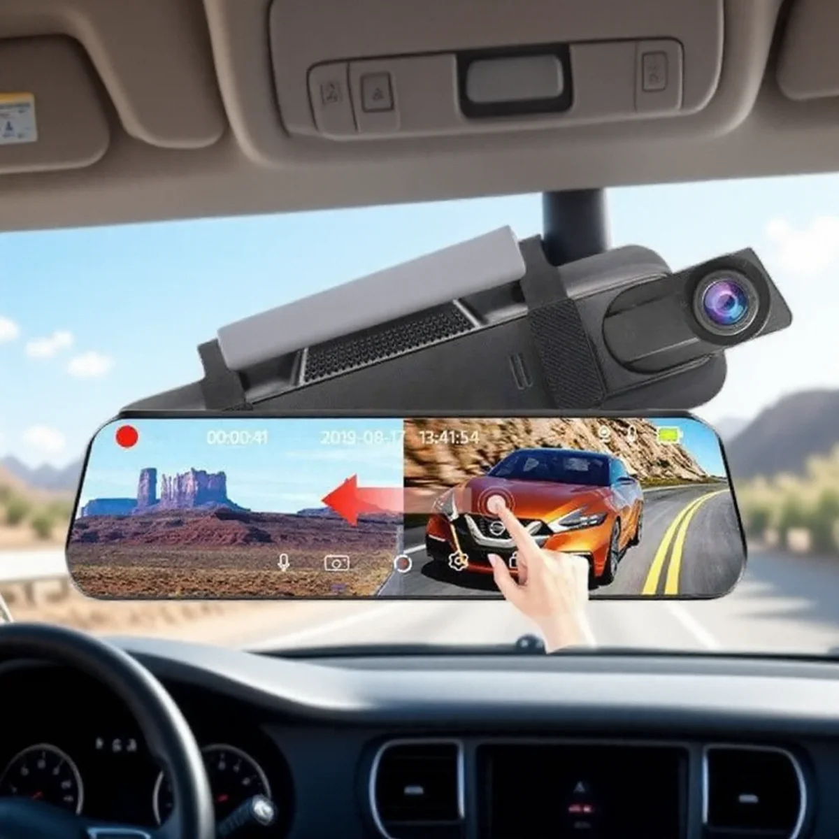 

4K Wi-Fi сенсорный экран видеорегистратора двойная камера спереди и сзади 24 часа парковочный монитор автоматический видеорегистратор потоковая передача мультимедиа рекордер