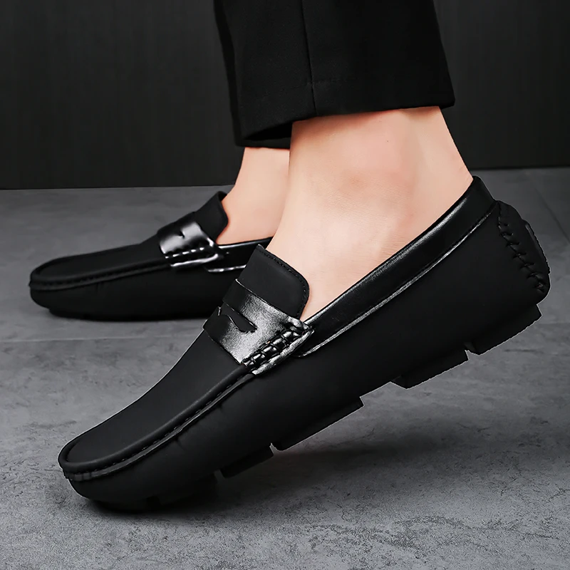 Men Casual Fashion Trends Walking Loafers Shoes Comfortable Footwear Man\'s Shoes 2023 New Casual Leather Versatile Driving Shoes