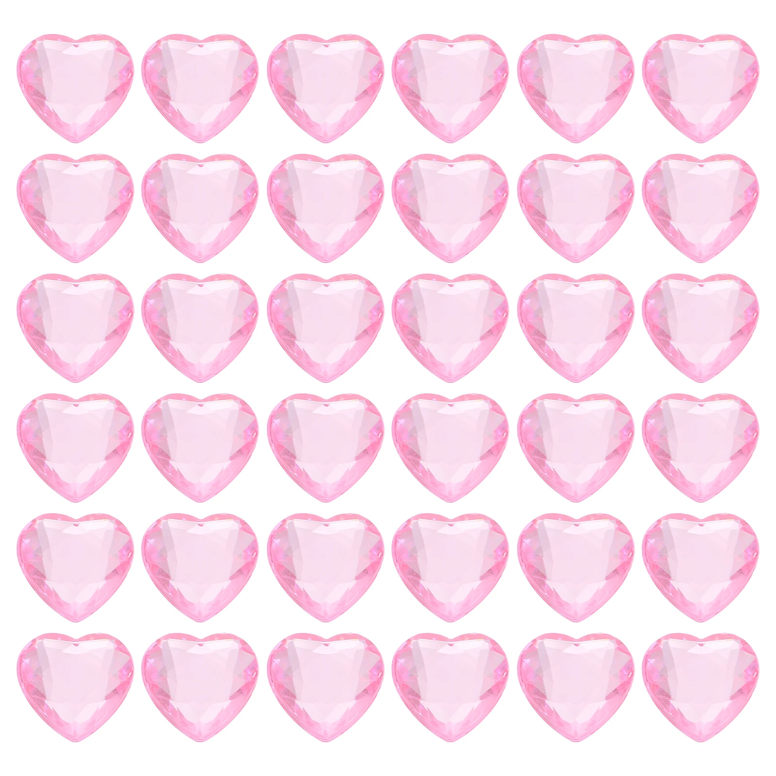 

100pcs 3D Heart-Shaped Baubles Acrylic Diy Decor Shiny Unique Valentine'S Day Wedding Christmas Craft Parts Handicraft Sewing