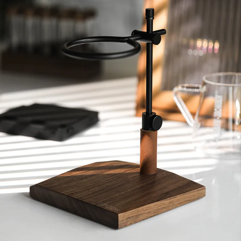 

Solid Wood Adjustable Coffee Tea Hand Cup Frame Retro Industrial Wind Hand Cup Coffee Bracket V60 Filter Cup Holder