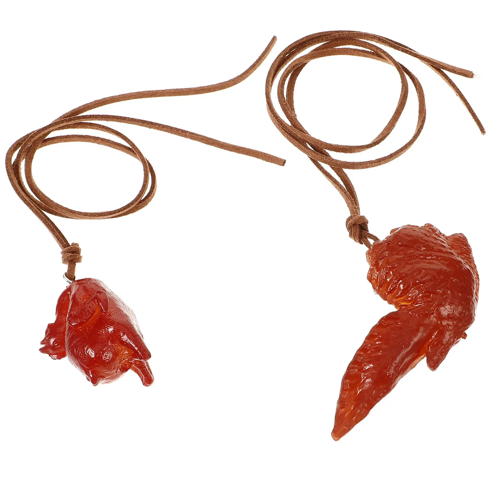 2Pcs Car Hanging Pendant Roasted Chicken Shape Rearview Mirror Ornament Car Mirror Accessories Hanging Decoration