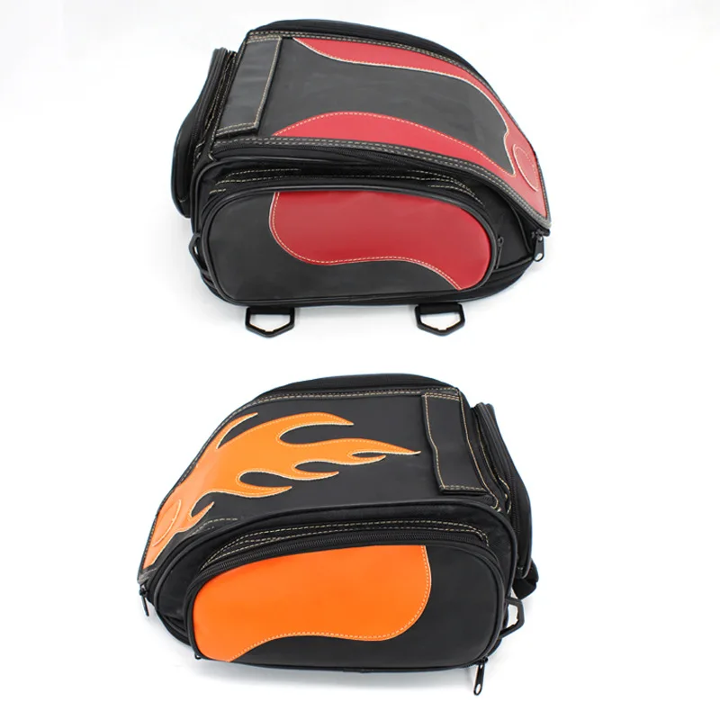 

Retro rainproof and waterproof rear seat tail bag, solid color PU leather multi-functional and durable tail bag