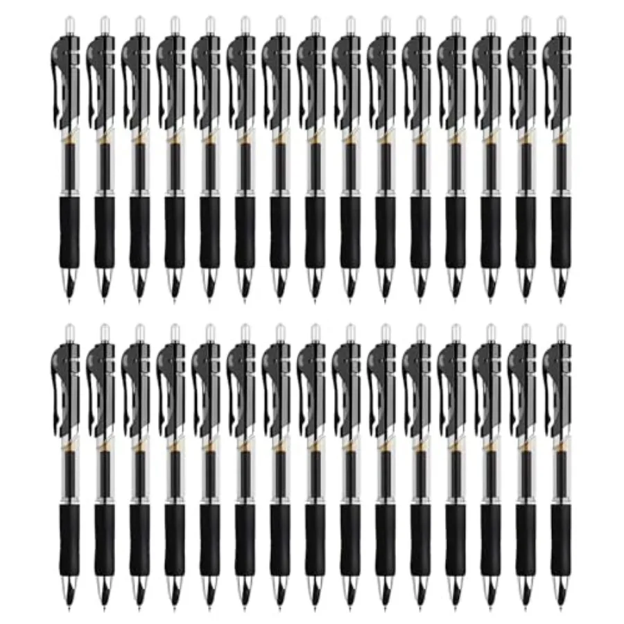 

30pcs Gel Ink Pens for Writing, 0.5 mm Pens Fine Point Smooth Writing Pens for Journaling, Bulk Retractable Rollerball Pens for