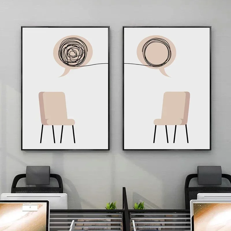 1pc frameless Canvas Painting Minimalist Wall Art Abstract Psychology Therapy Print Canvas Painting Posters For Living Room Mode