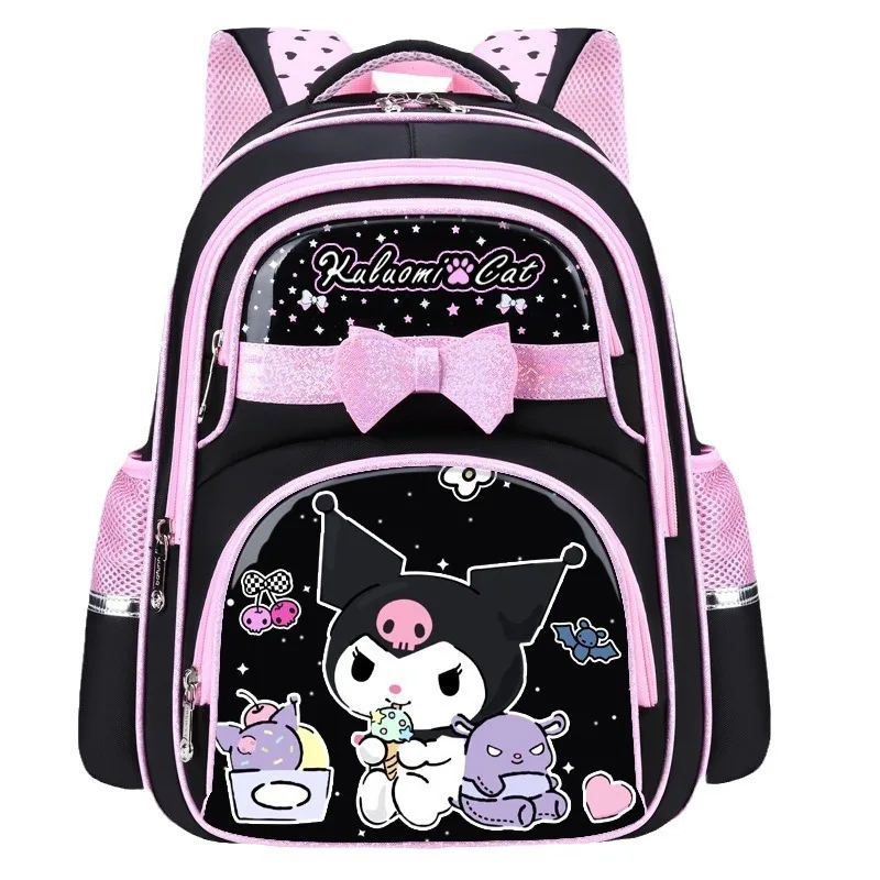 Tas ransel anak perempuan Sanrio Kulomi, tas punggung anak perempuan, imut dan nyaman, tas sekolah anak-anak, gambar kartun untuk pelajar sekolah dasar.