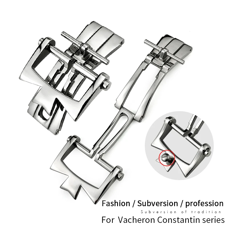 18mm 20mm Stainless Steel Folding Watch buckle for Vacheron Constantin VC Leather Rubber Watchband Pin Clasp Replace Accessories