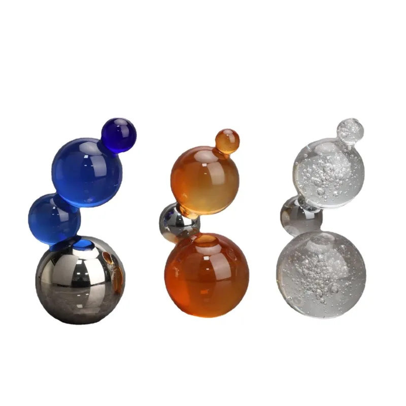 

Modern simple and creative crystal stacking gourd ball model room hotel home entrance desktop soft decoration ornament