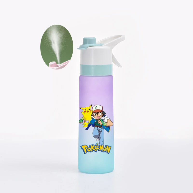 Pokemom Cartoon Animation Pikachu Gradual Change spray Sports Water Cup for Men and Women Plastic Gift Cup Water Bottle