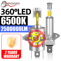 360 H1 LED Light 2500000LM 12V 24V 1: 1 Size H4 H7 H1 H11 H8 9005 9006 HB3 HB4 9012 HIR2 3D CSP 2x Car Headlight Fog Light 6500K