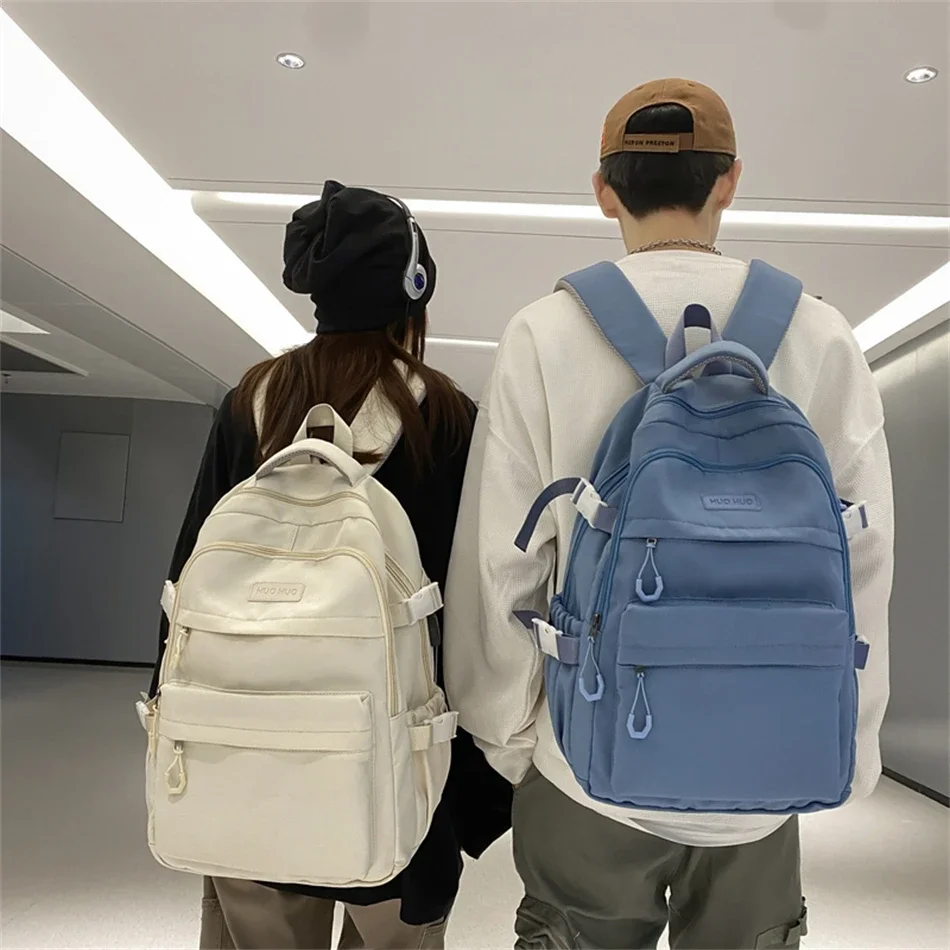 High Quality Large Capacity College Students Middle Students Computer Boy Solid Color Schoolbag Male Junior High School Students