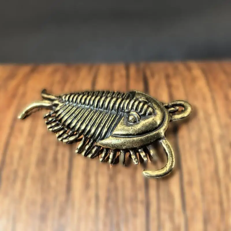 New Sale 1/2Pcs Cambrian Trilobite Brass Desk Decoration RetroSmall Figurine Tea Pets Home Office Ornaments Souvenir Gift