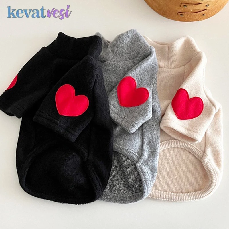 

Soft Pet Dog Clothes Winter Warm Dog Sweater Comfortable Pet Sweat shirts for Small Dogs Love Print Puppy Clothes Pet Supplies