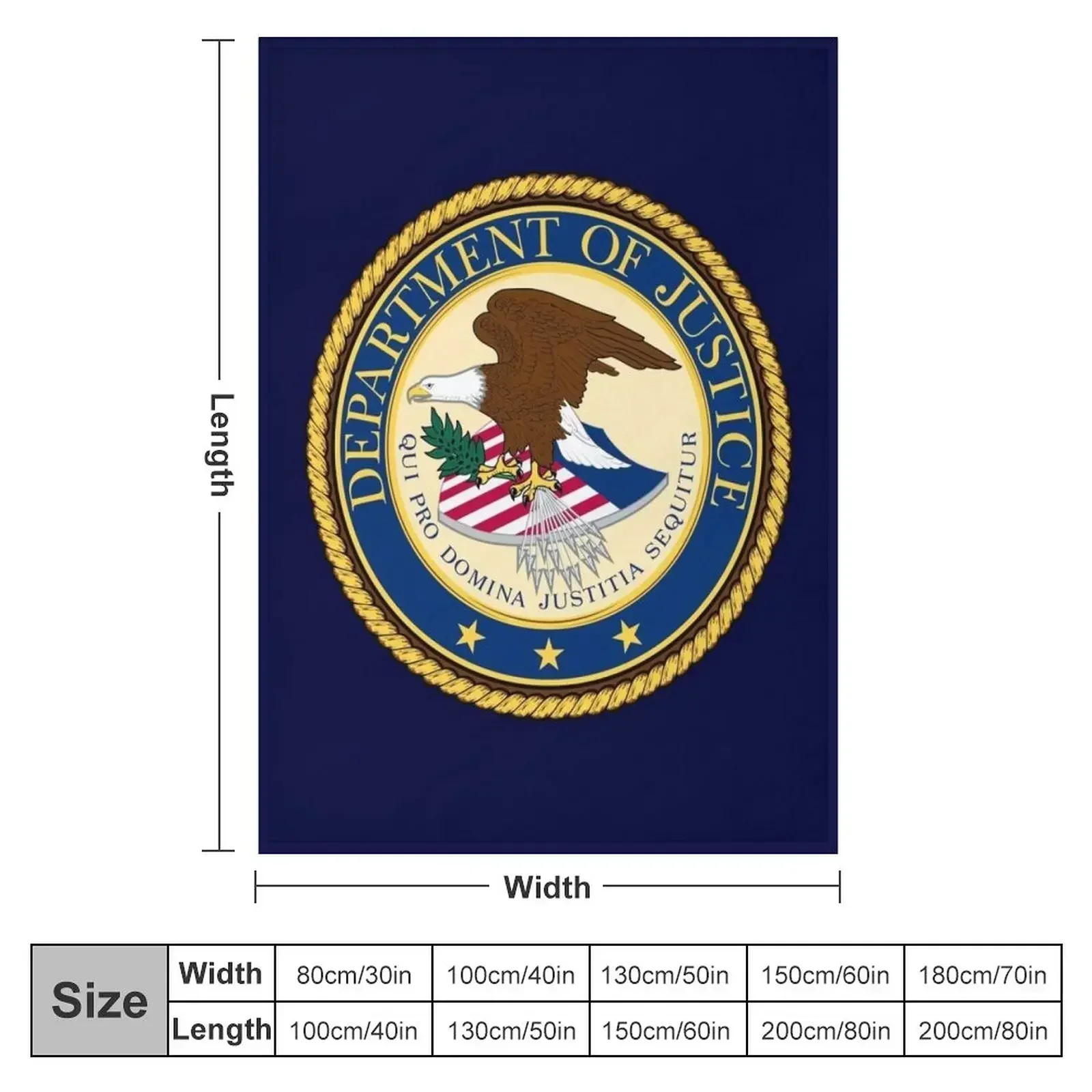UNITED STATES DEPARTMENT OF JUSTICE DOJ SEAL Throw Blanket couch cozy soft plush fuzzy picnic outdoor blanket