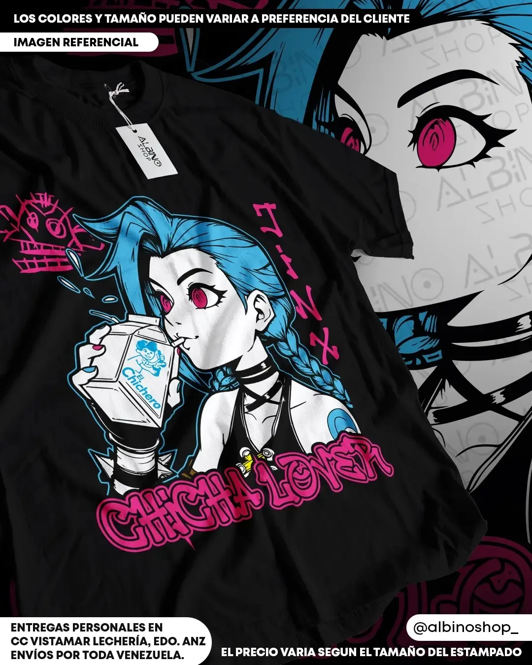 Jinx Arcane T-Shirt Japanese Anime Cartoon Jinx T-Shirt