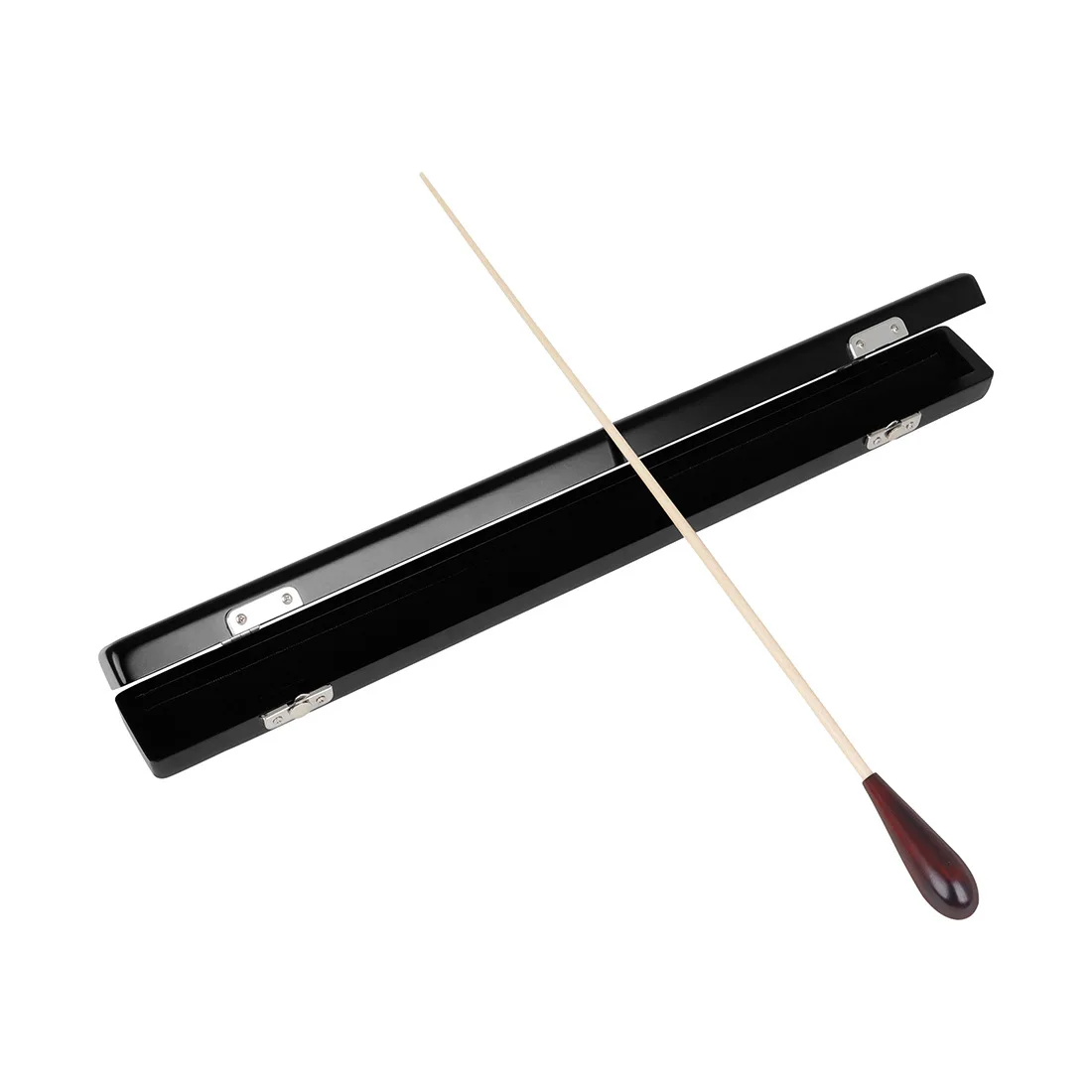 Black Maple Fiberglass Baton Instrument Concert Performance Conducting With High-Grade Maple Protective Storage Box