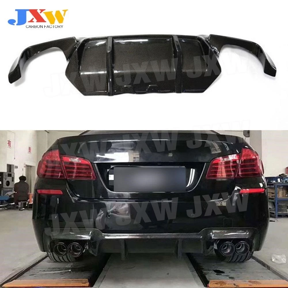 

Carbon Fiber Rear Diffuser Lip Spoiler For BMW 5 Series F10 M5 Sedan 2012-2017 Fins Shark Style Skid Plate Bumper Guard FRP Kits