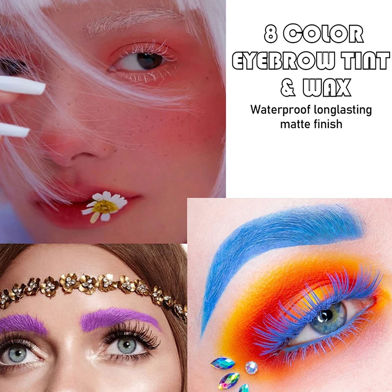 Crème à sourcils imperméable longue durée 2 en 1, 8 couleurs, gel de teinture pour sourcils, ne se décolore pas, maquillage, cosmétiques
