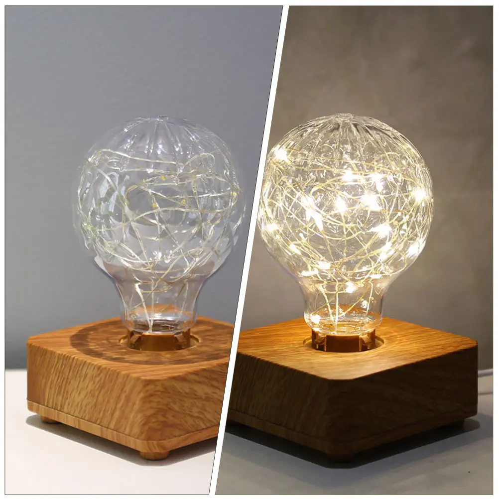 

Usb Simple Wood Bulb Desk For Home Decorative Night Light Atmosphere Elegant Bedroom Bedside Lamp Wood Tabletop Night