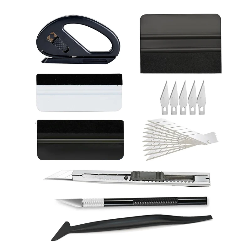 

Vinyl Wrap Applicator Tool Kit Felt Vinyl Squeegee Window Tint Tool Wallpaper Smoothing Kits Edge Trimmer Corner Squeegee