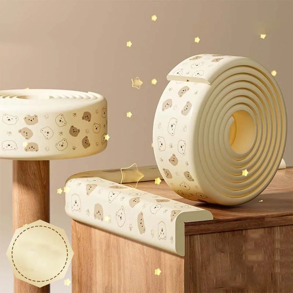 

Double-sided Tape Baby Anti-collision Strip Soft Traceless Table Corner Protective Cover Bear Pink