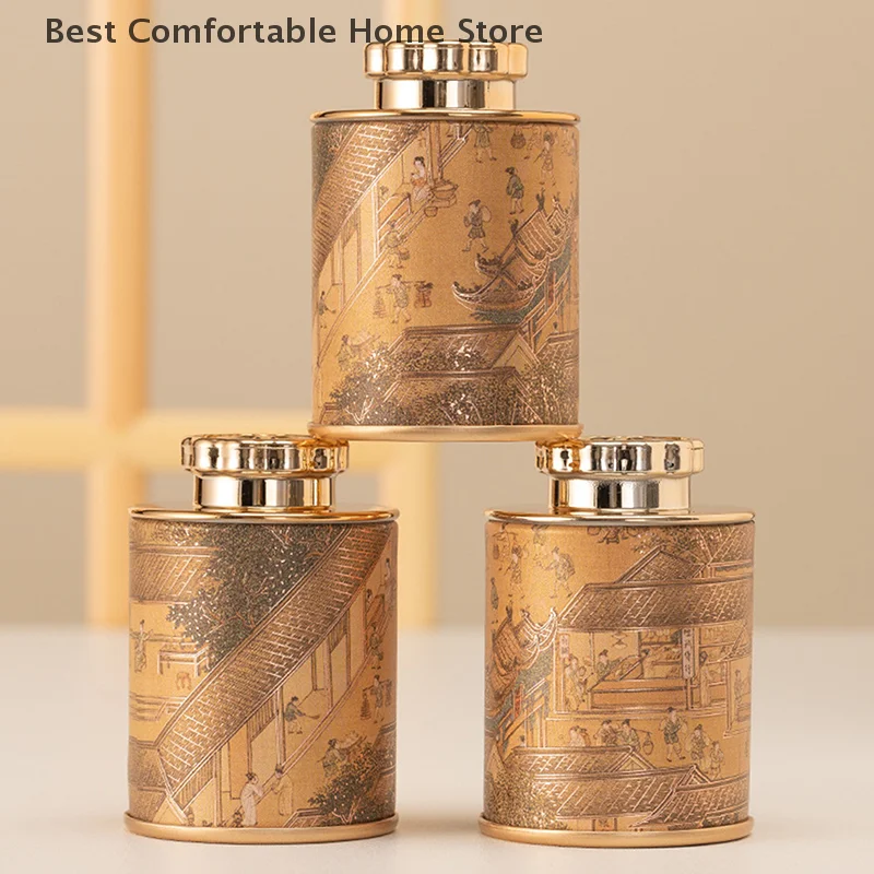NEW Portable Mini Paper Storage Can Empty Tea Tin Can for Green & Black Tea Sealed Jar Small Travel Tea Packaging Box