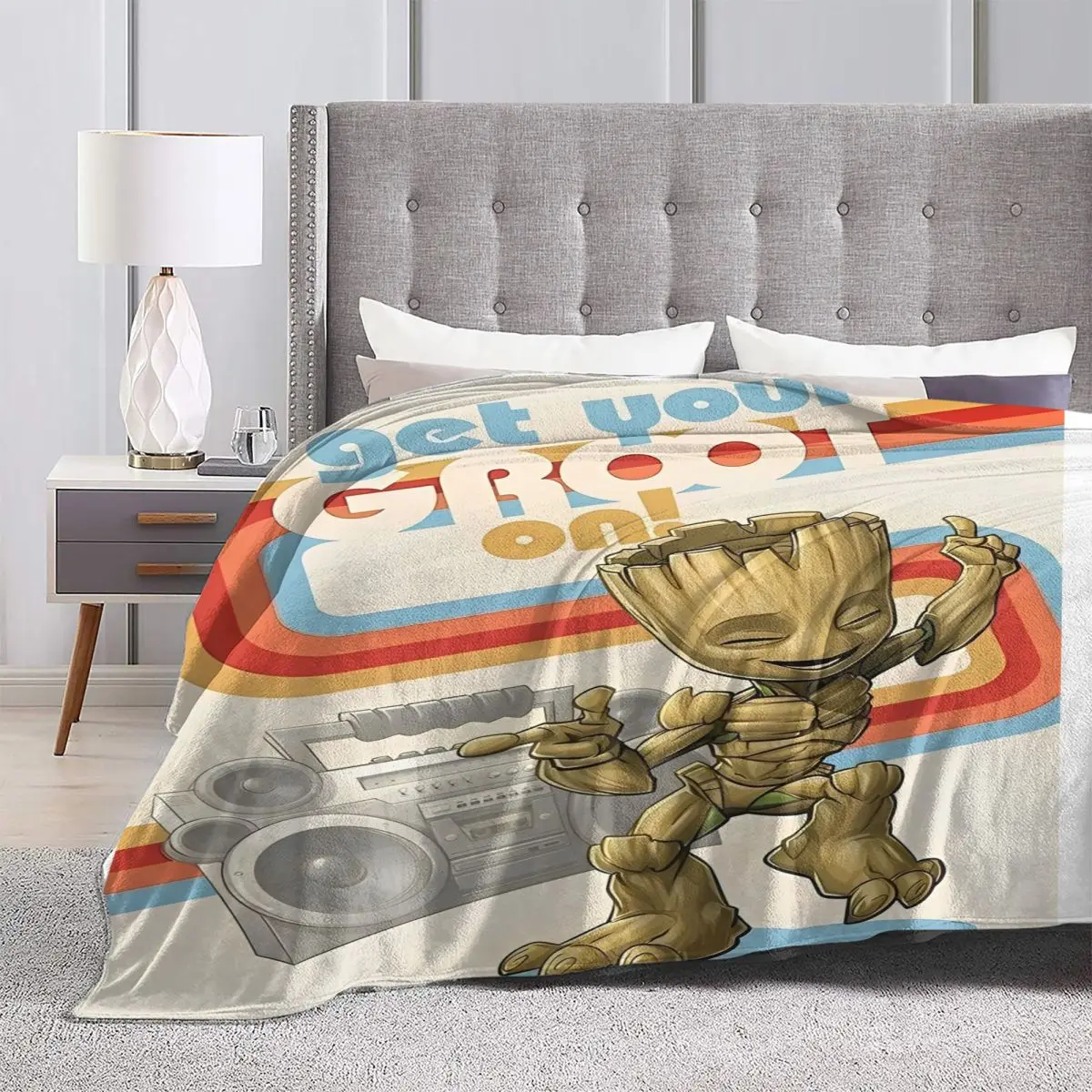 Guardians Of The Galaxy Flannel Blanket groot Warm Soft Throw Blanket for Outdoor Decorative Funny Bedspread Sofa Bed Cover