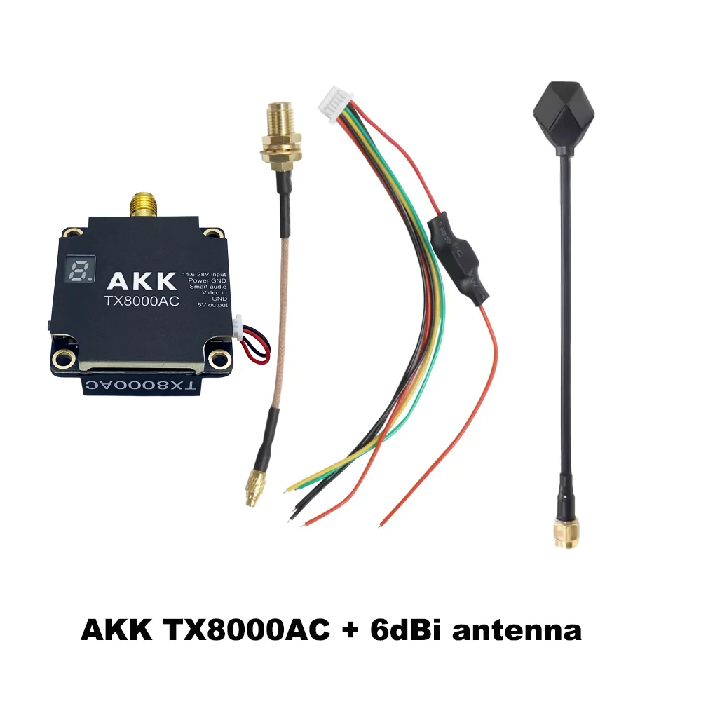 AKK 5.8GHz 8W FPV VTX – High Power Wireless Video Transmitter with Antenna