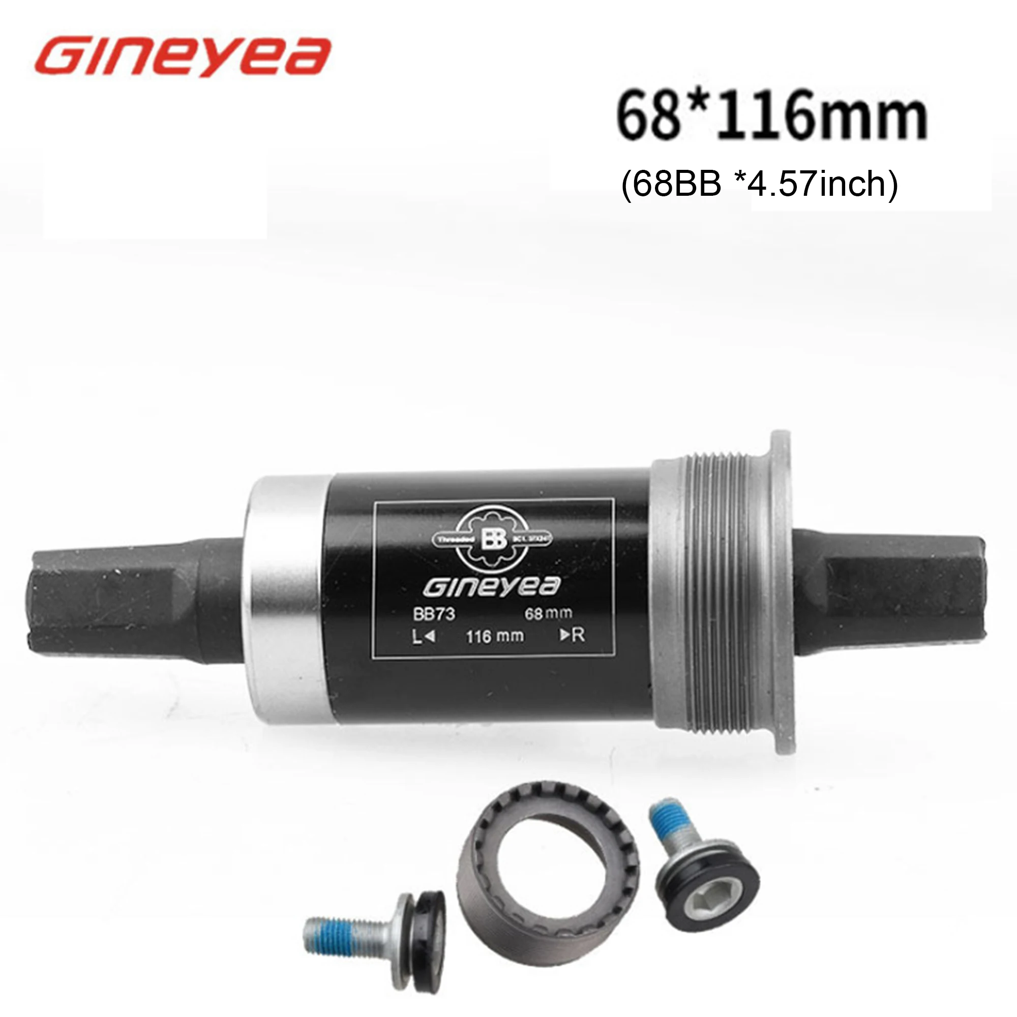 GINEYEA Bike Bottom Bracket, Square-Taper Bottom Bracket 68mm, 110.5/116/120/122.5/126mm