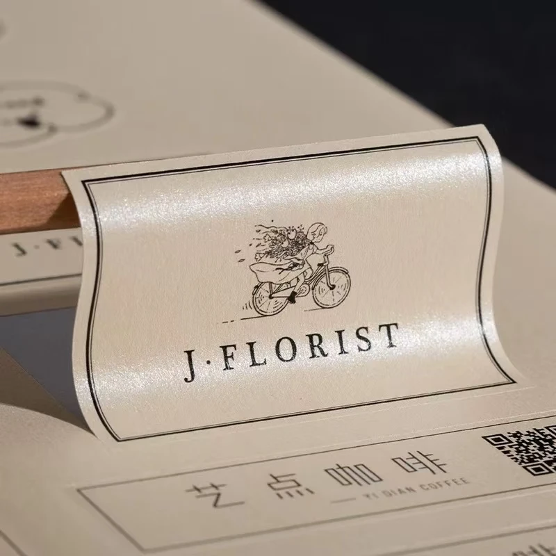 Custom Waterproof Pearl Luster Stickers for Packaging Customizable Glossy Stickers